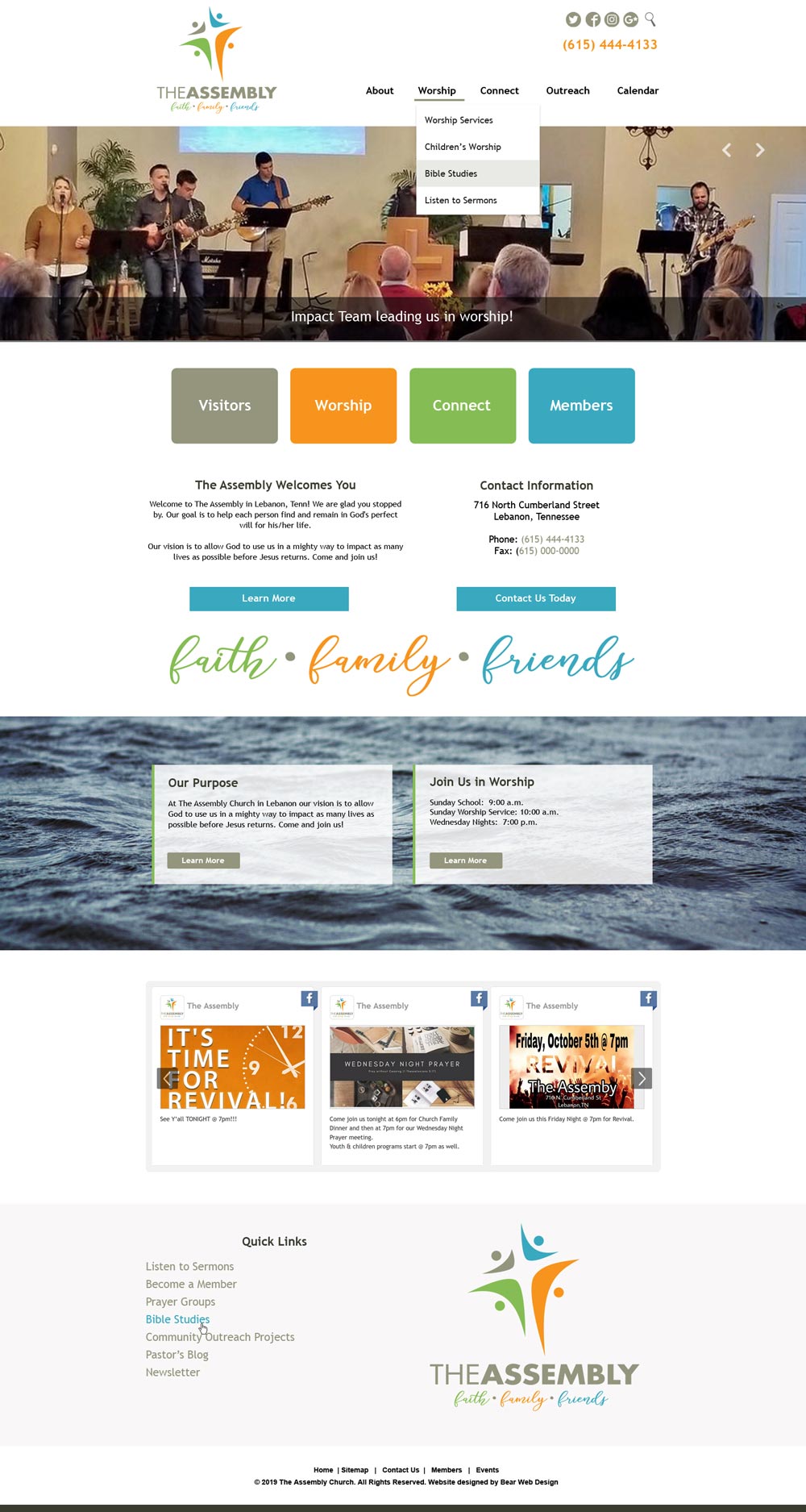 The Assembly Website designed by Bear Web Design