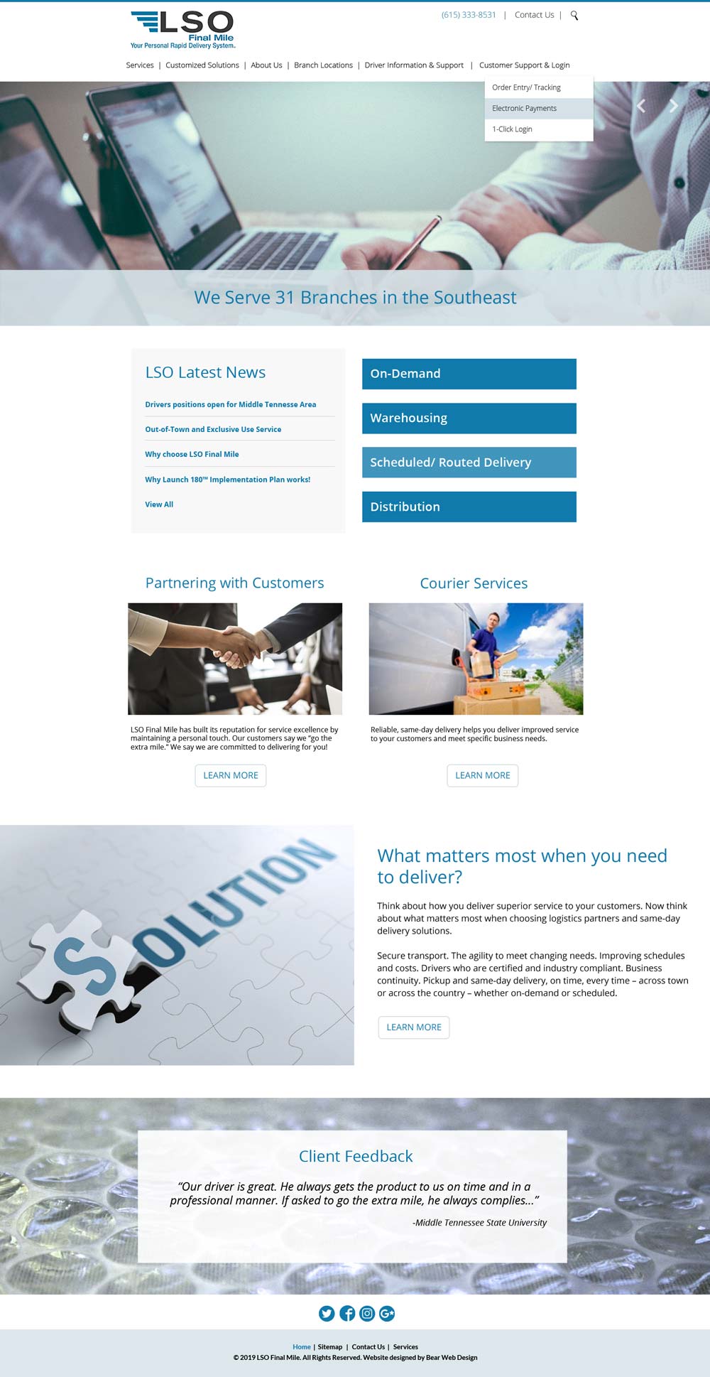 LSO Final Mile Website Designed by Bear Web Design