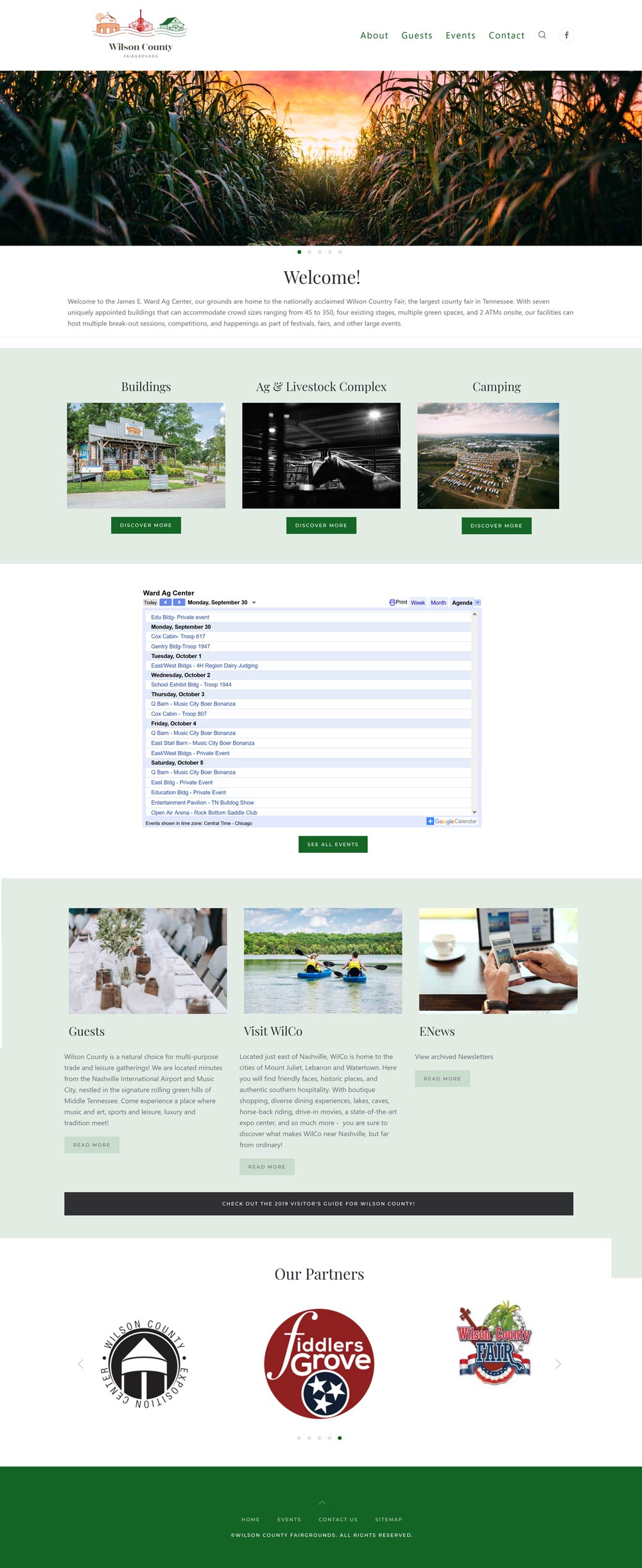 Wilson County Fairgrounds Website designed by Bear Web Design