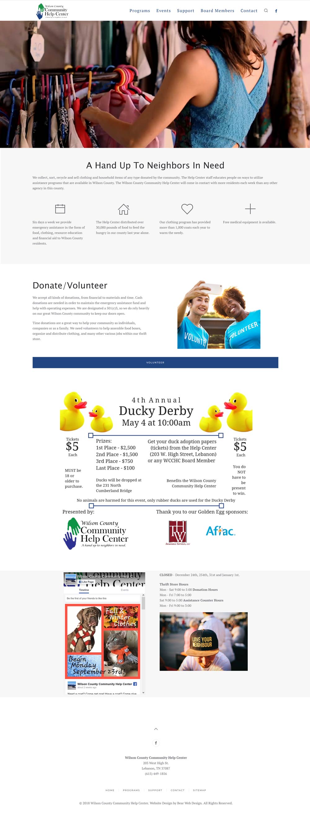 Wilson County Help Center Website Designed by Bear Web Design