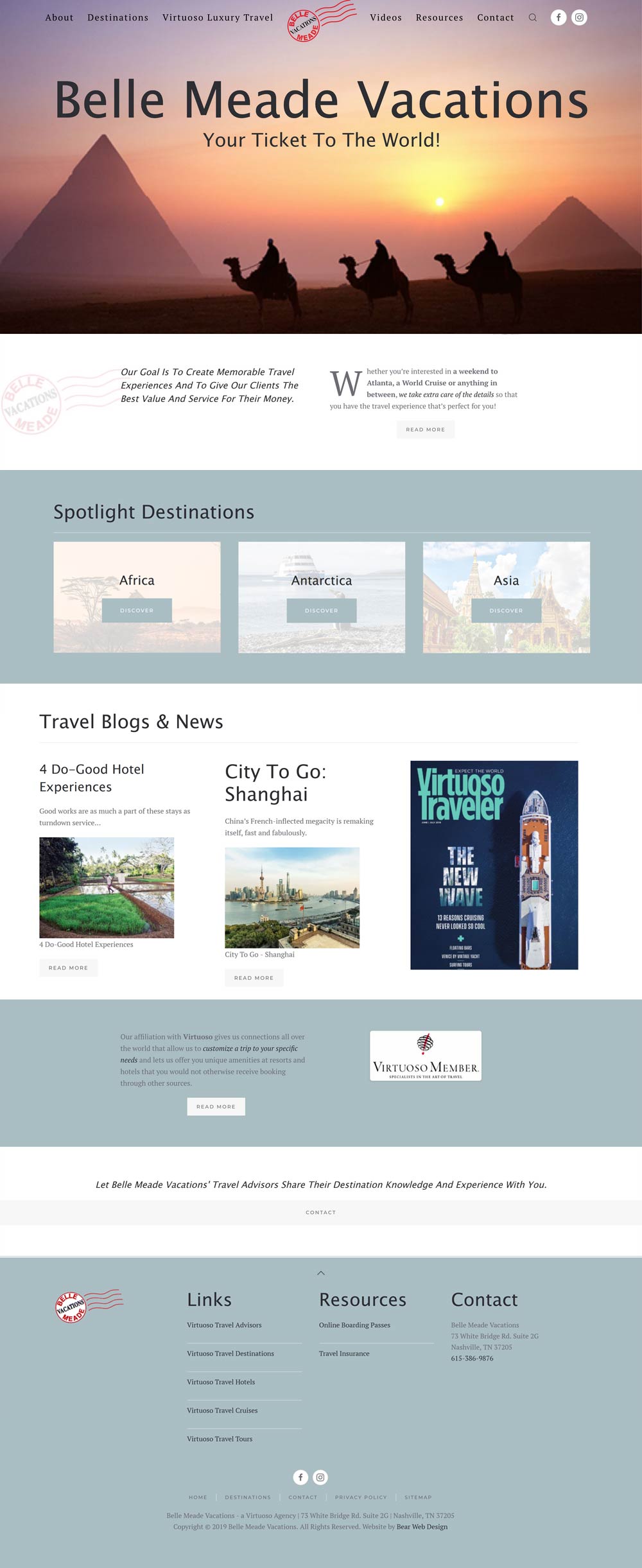Belle Meade Vacations Website designed by Bear Web Design