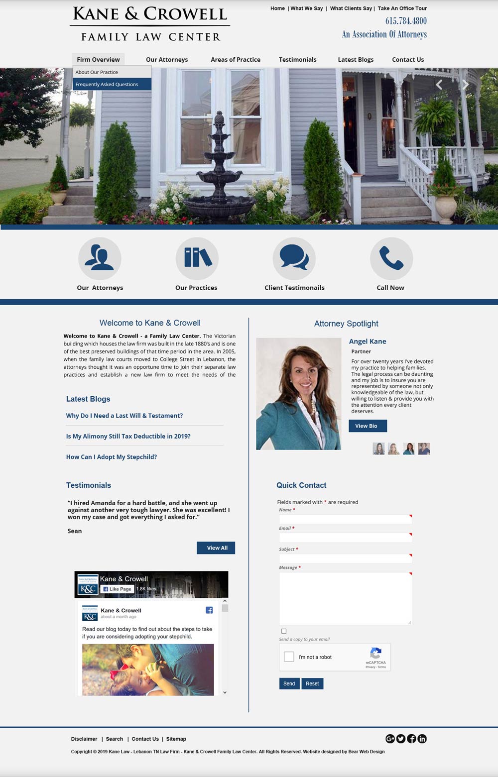 Kane Law Website designed by Bear Web Design