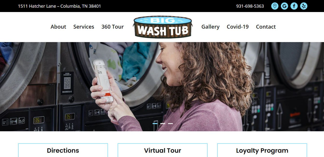 Big Wash Tub Website Designed by Bear Web Design
