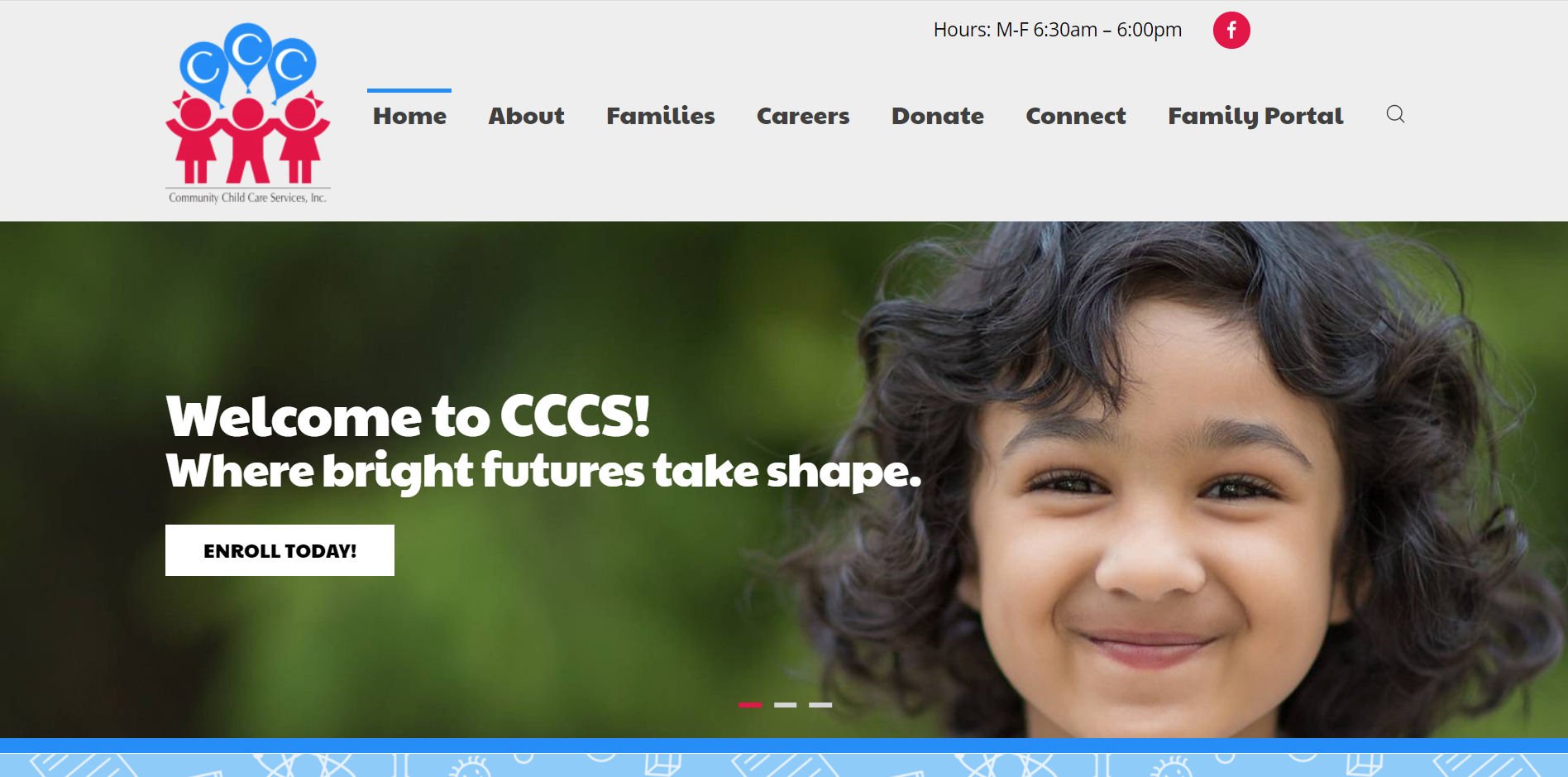 Community Child Care Services Website Designed by Bear Web Design