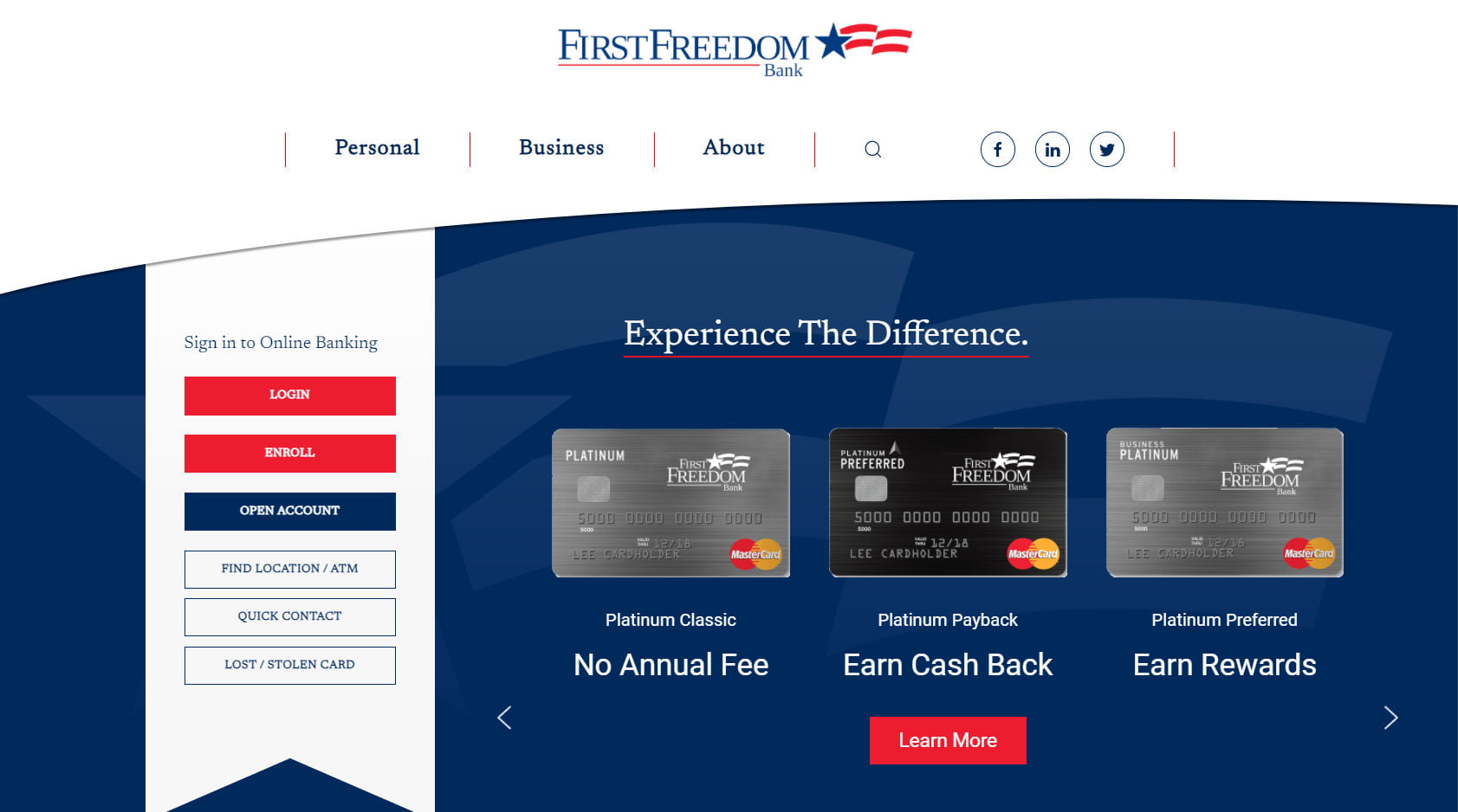 First Freedom Bank - Website Designed by Bear Web Design