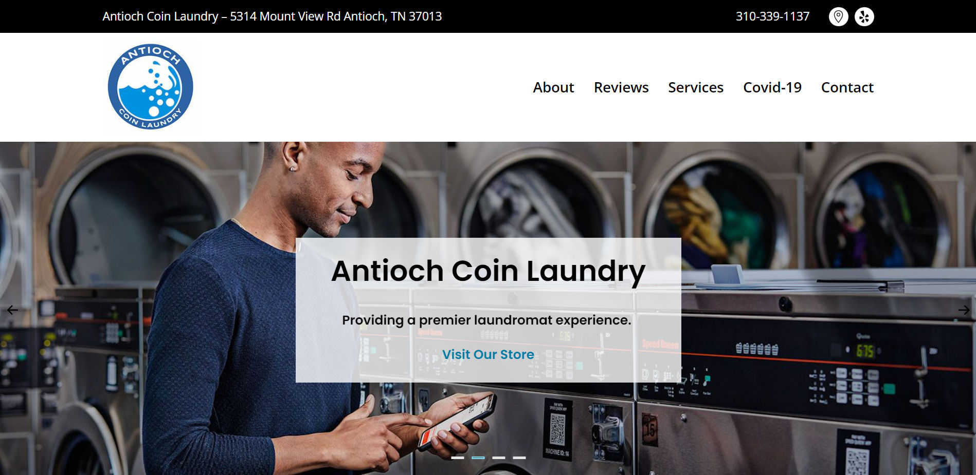 Antioch Coin Laundry Website Design by Bear Web Design
