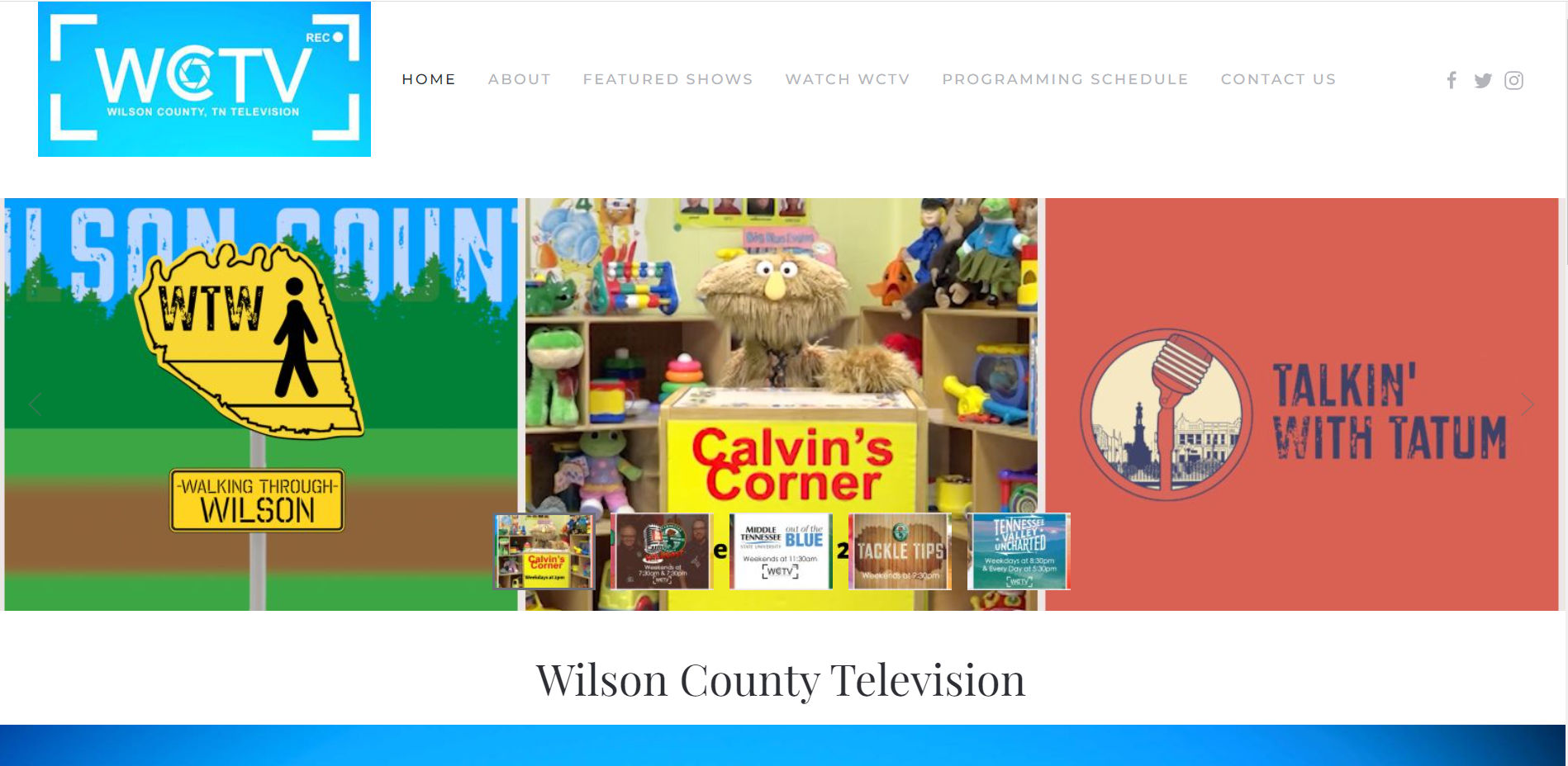 Wilson County Television Website Designed by Bear Web Design