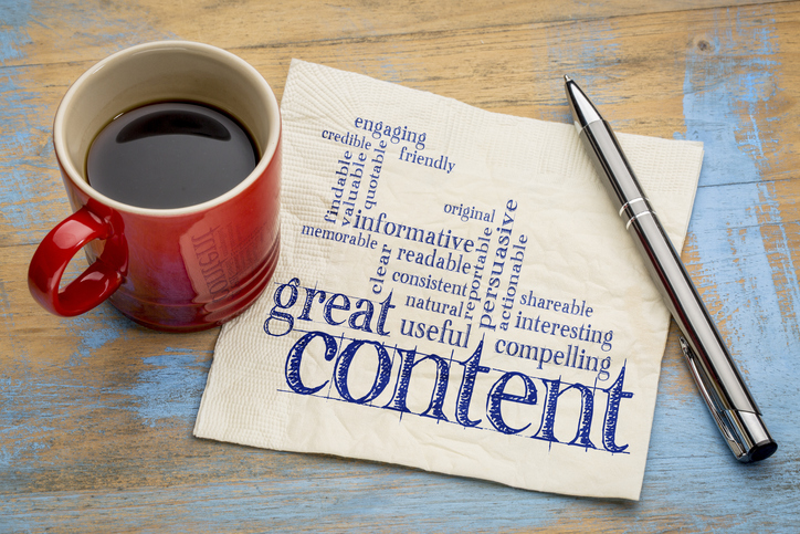 an image with adjectives that you want to describe your marketing content such as compelling