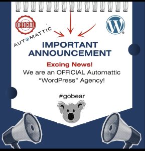 Bear Web Design. Automattic "WordPress" Agency. Official announcement.