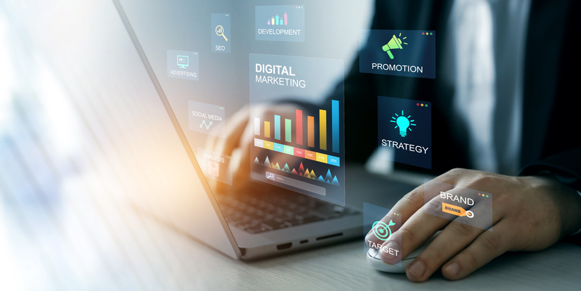Visual concept of a marketing ecosystem showing how strategy replaces random acts of marketing for better ROI.