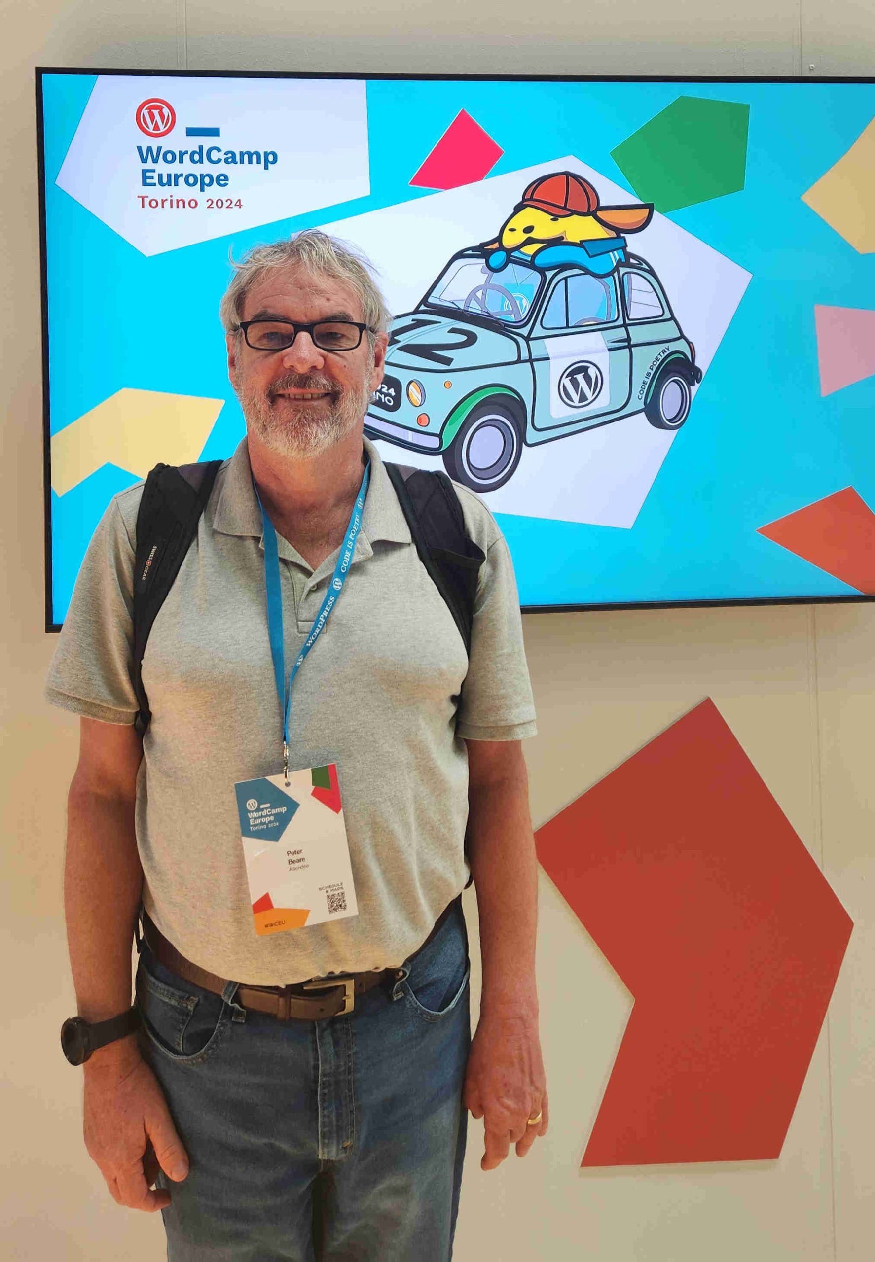 Peter Beare at WordCamp Europe in Torino, Italy June 2024