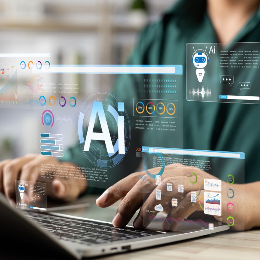AI analyzing website content to improve SEO performance and AI search visibility using llms.txt.
